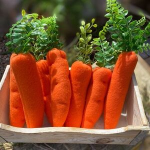 Orange Felt Carrot Home Accent - Decorative Plush Carrots